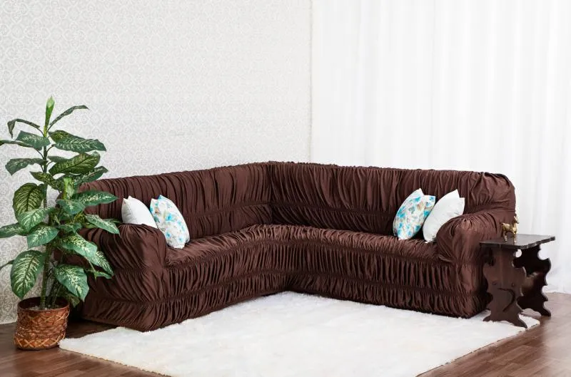 Capa para sofá de canto 5 lugares com almofadas