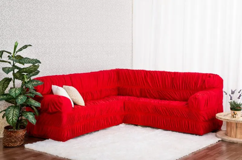 Capa para sofá de canto 6 lugares com almofadas