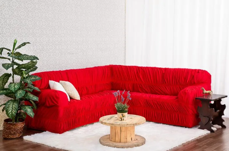 Capa para sofá de canto com almofadas soltas